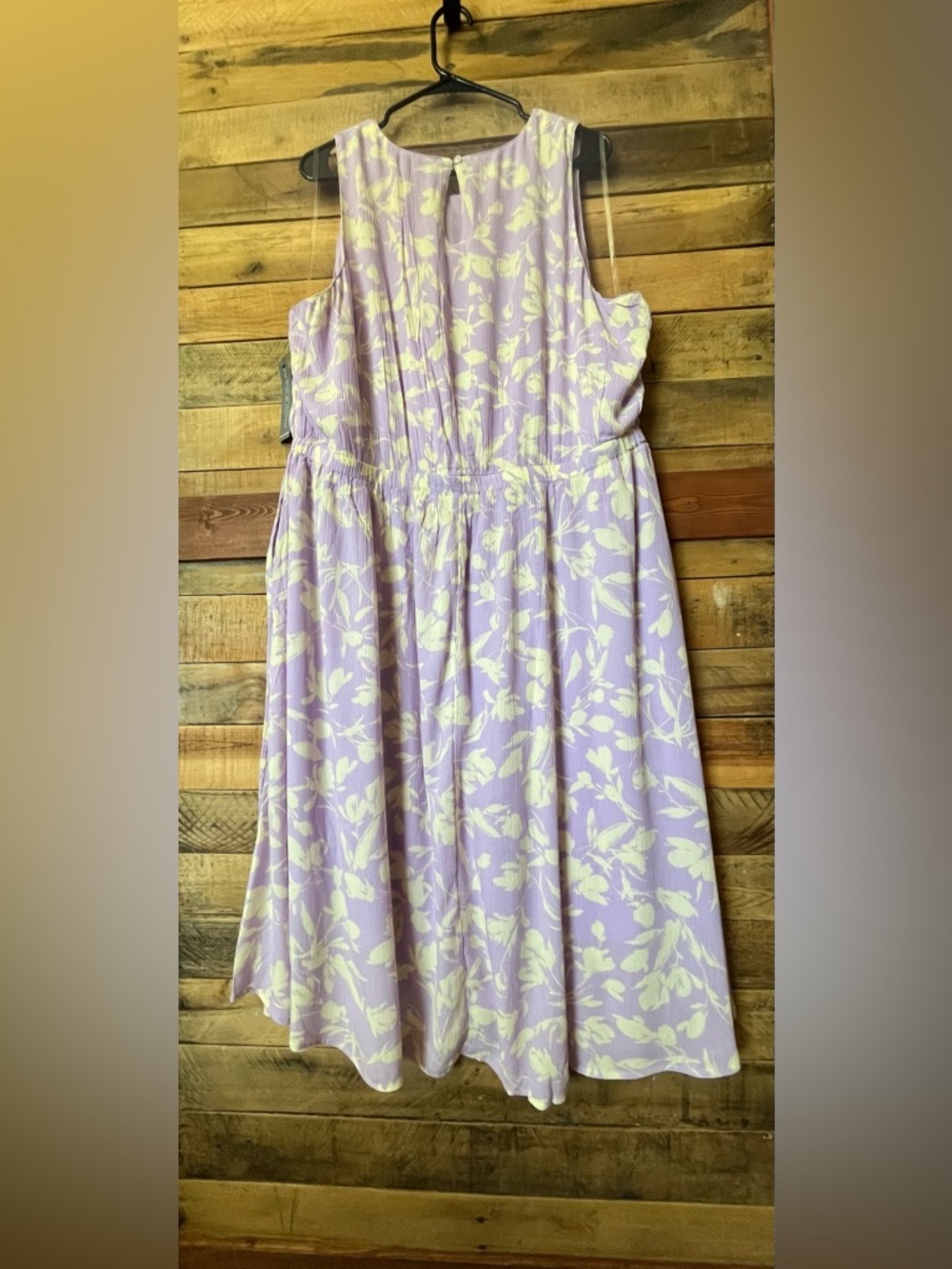 Lane Bryant Crew Neck Fit And Flare Lavender And Cream Floral Dress - Picture 10 of 12